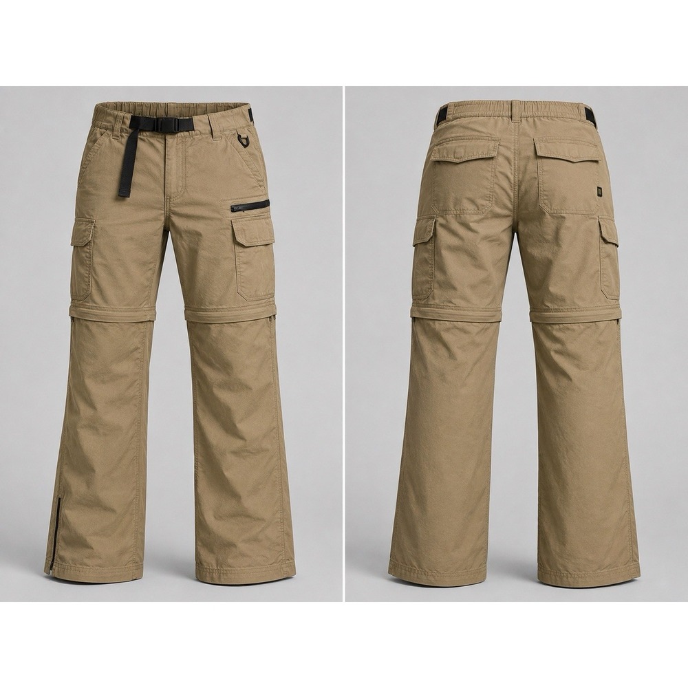 The BC Clothing Co Men Tan Stretch Convertible Cargo Pants Sx30 Hiking Zip Off